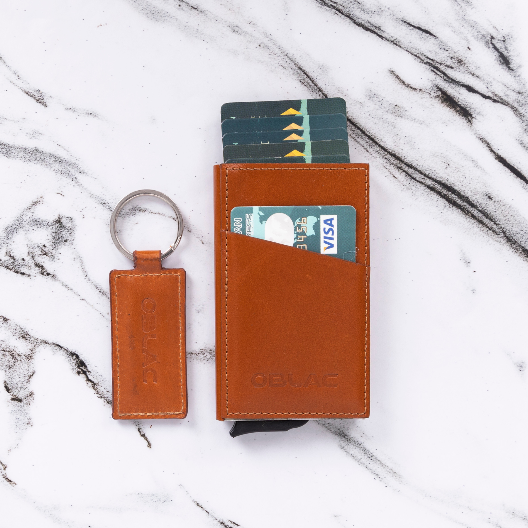 Card holder with key ring