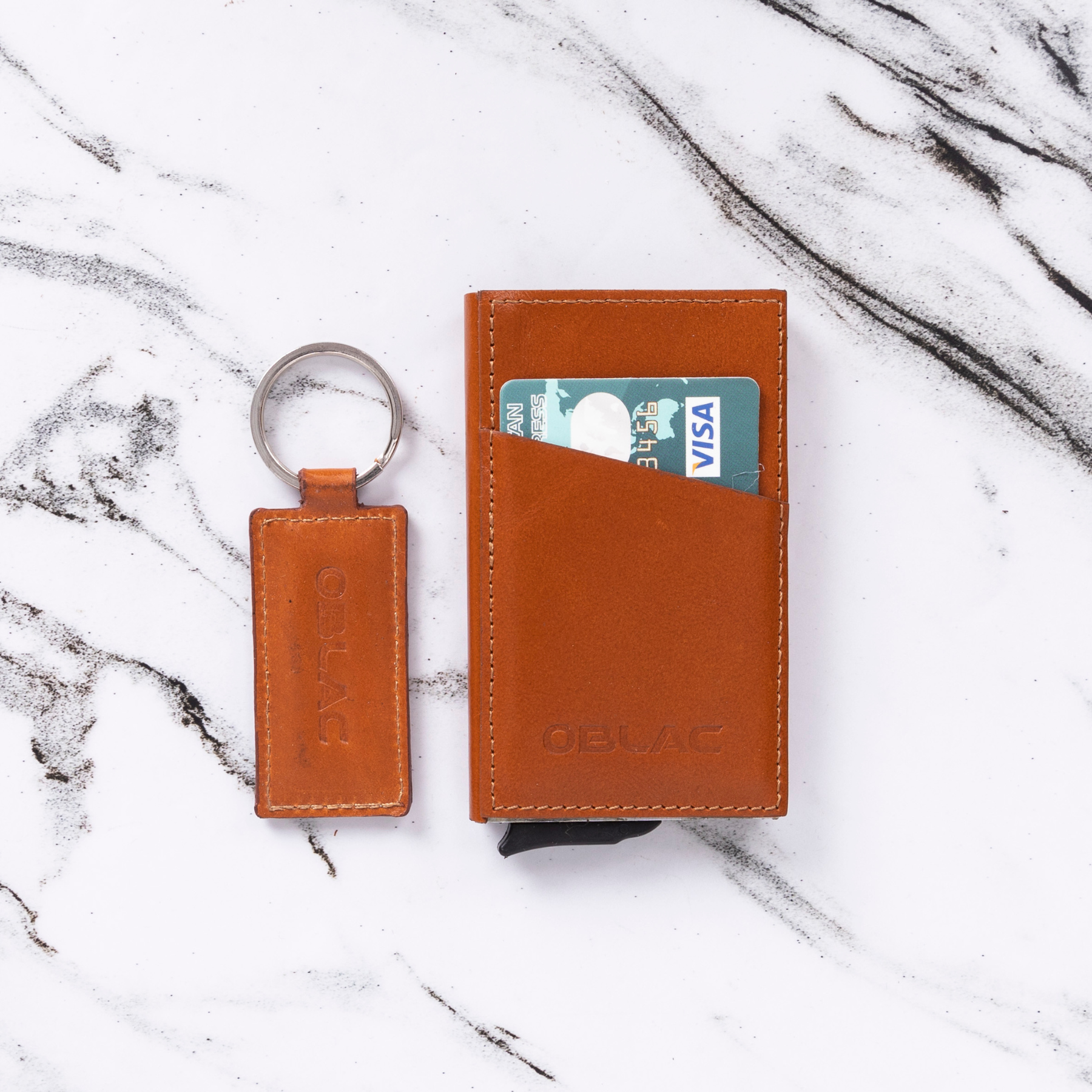 Card holder with key ring