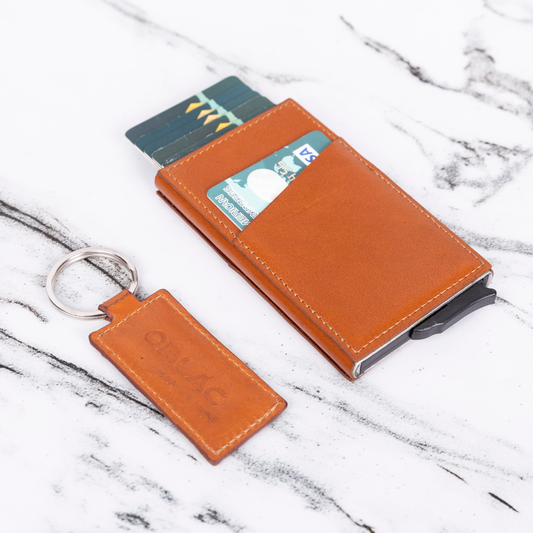 Card holder with key ring