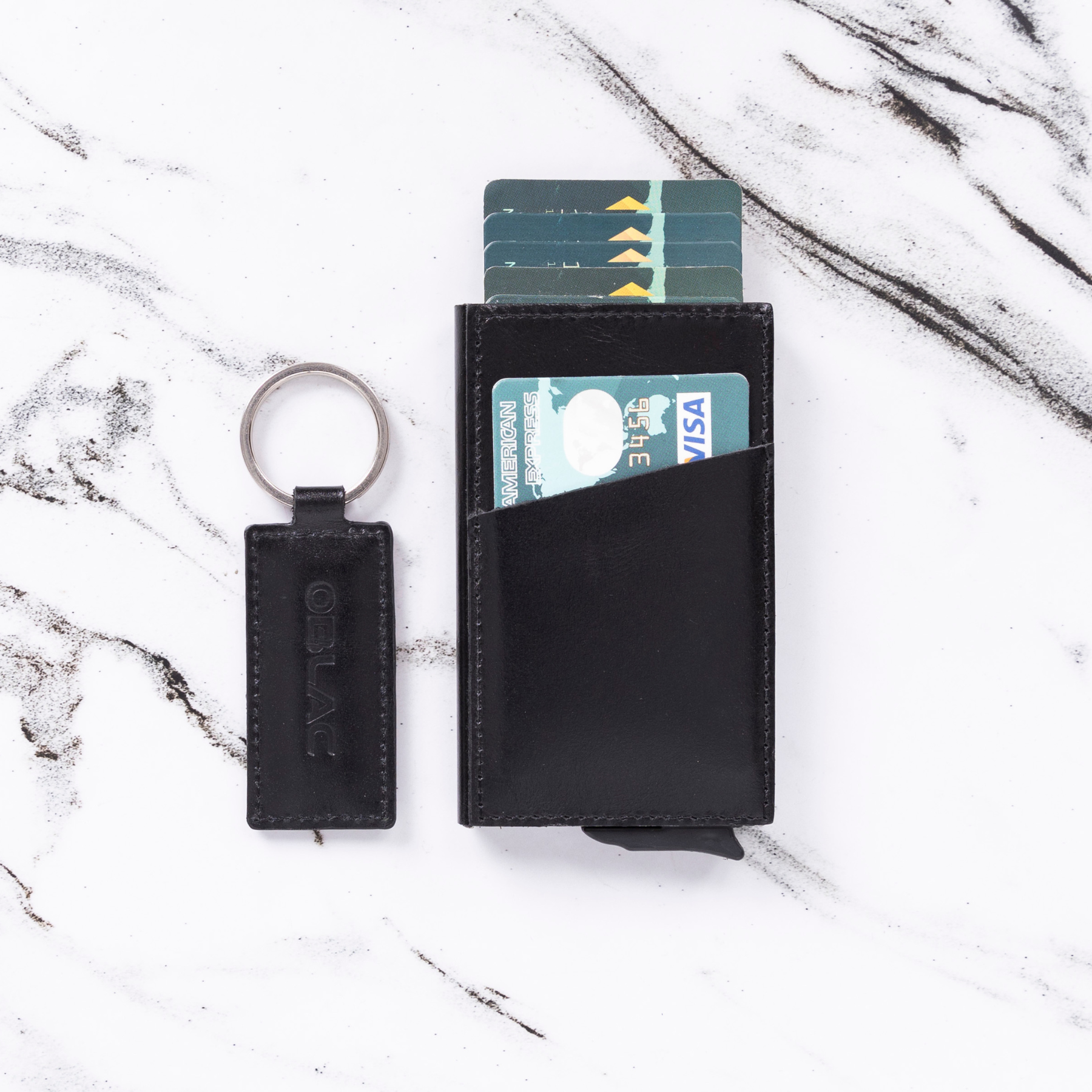 Card holder with key ring