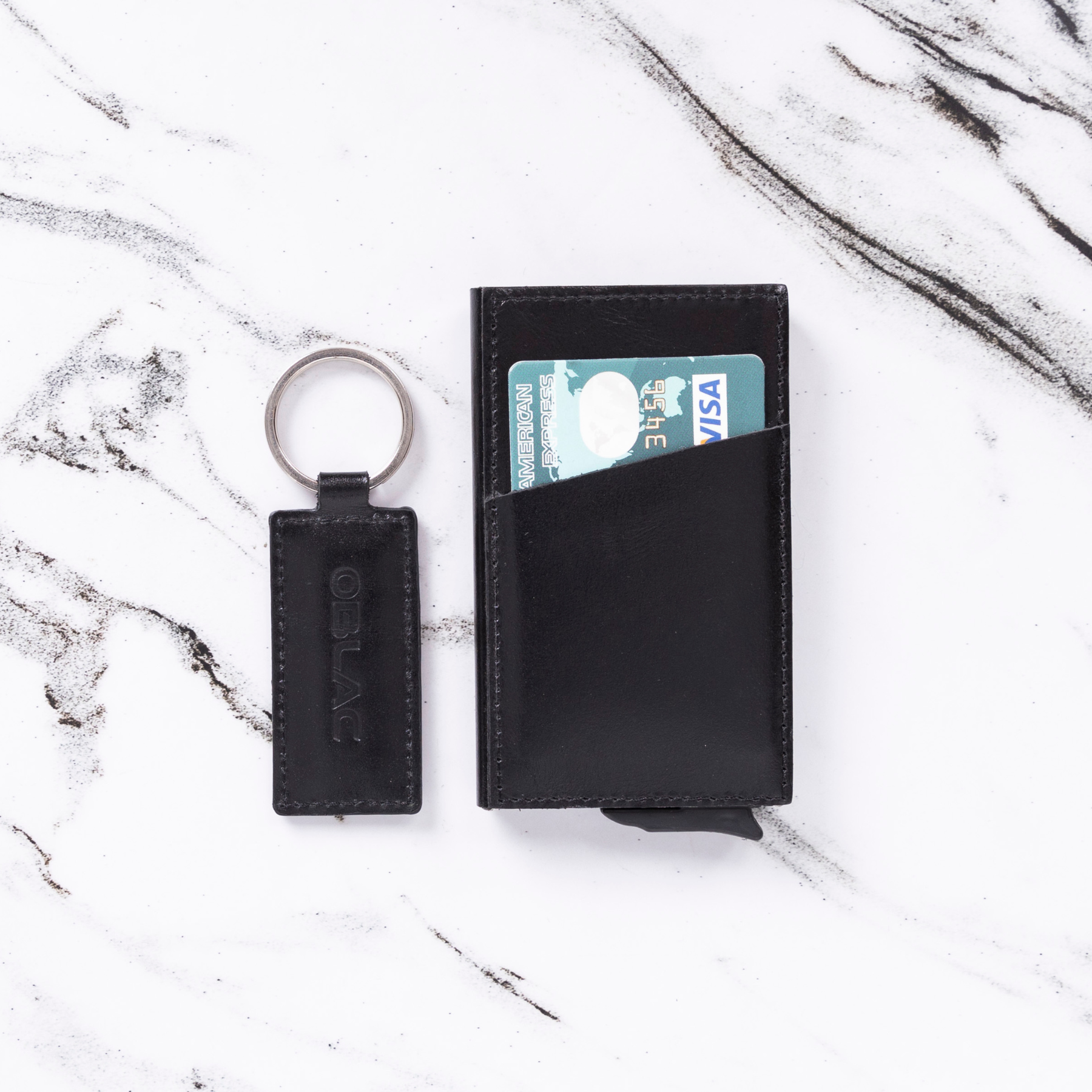 Card holder with key ring