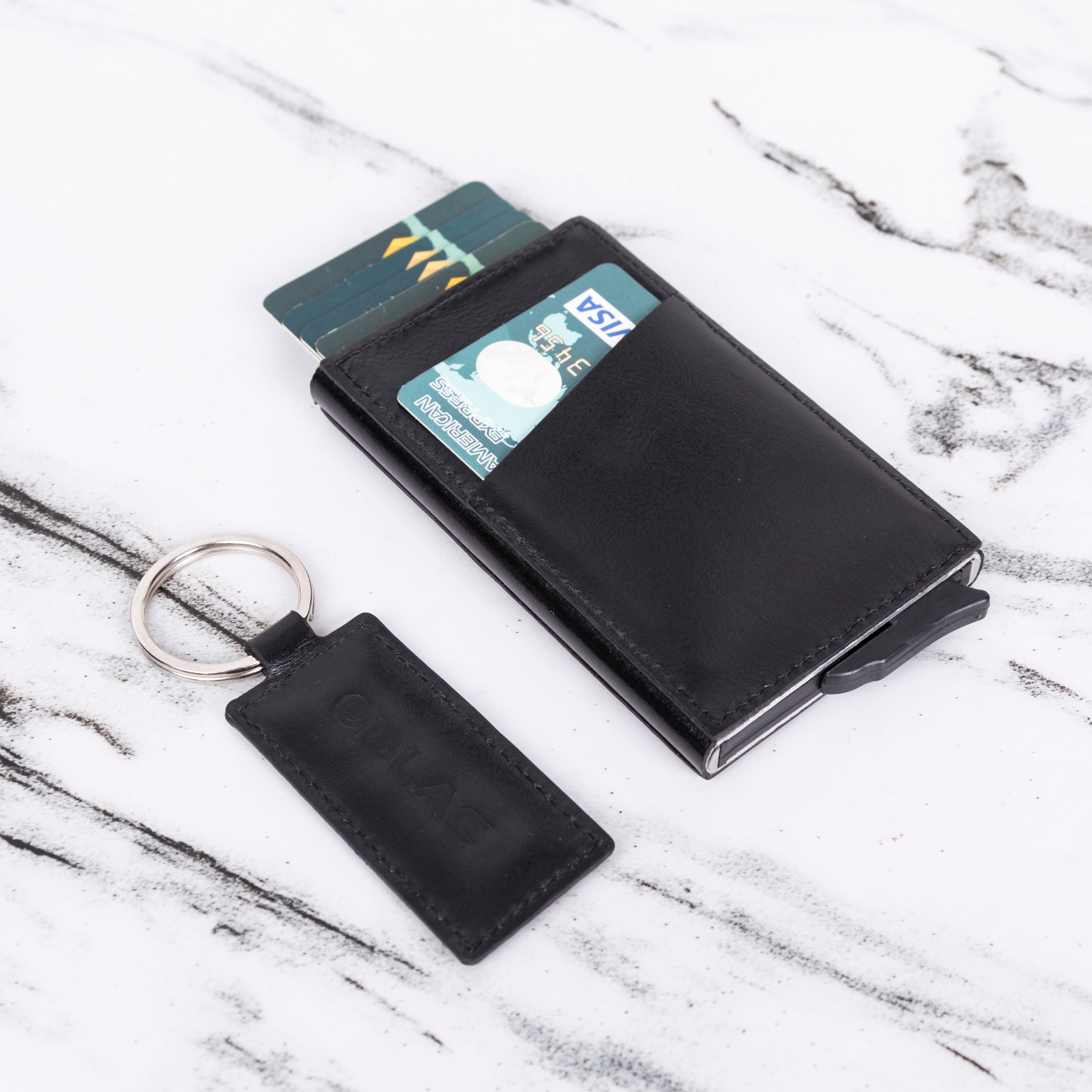 Card holder with key ring