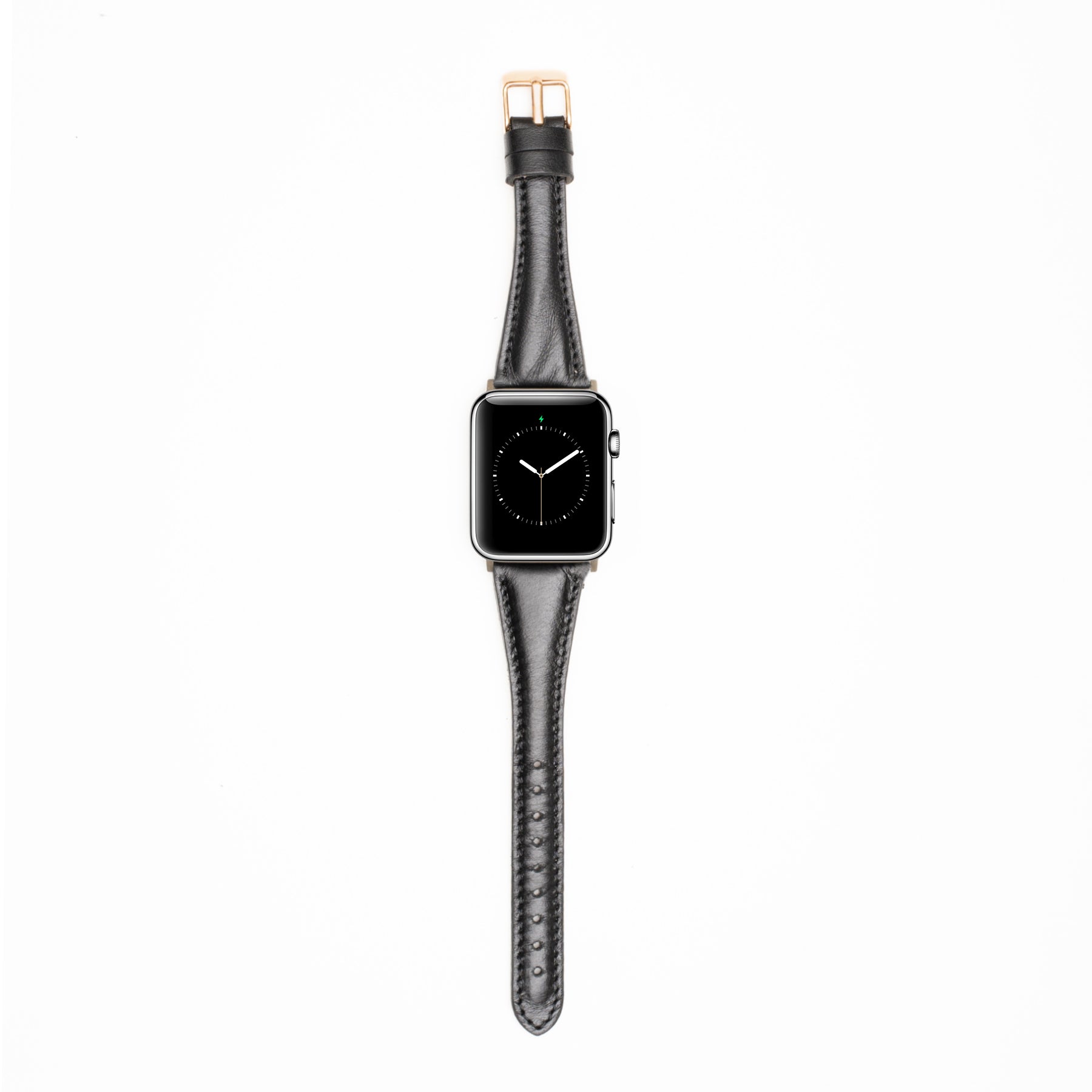 Leren Bandje Apple Watch S - Rustiek Zwart - Oblac