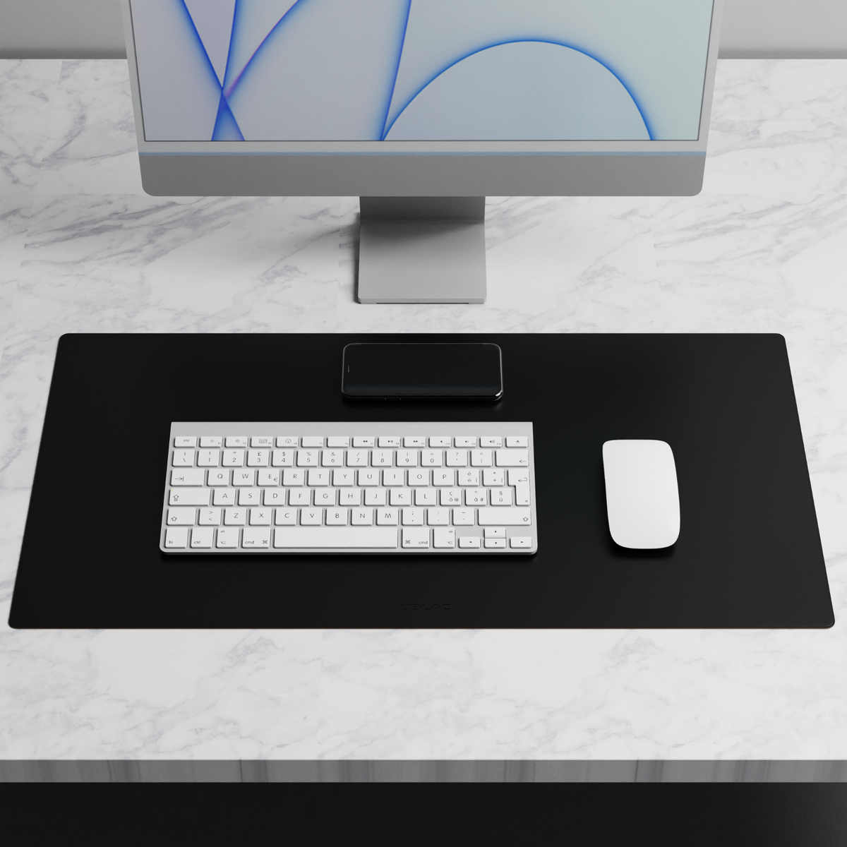 Leather Desk Mat - Rustic Black