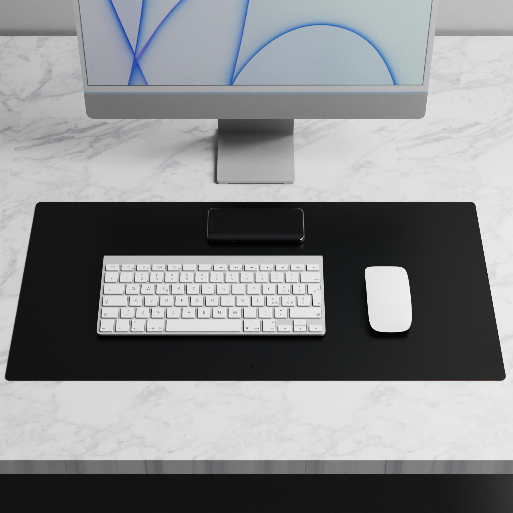 Leather Desk Mat - Rustic Black