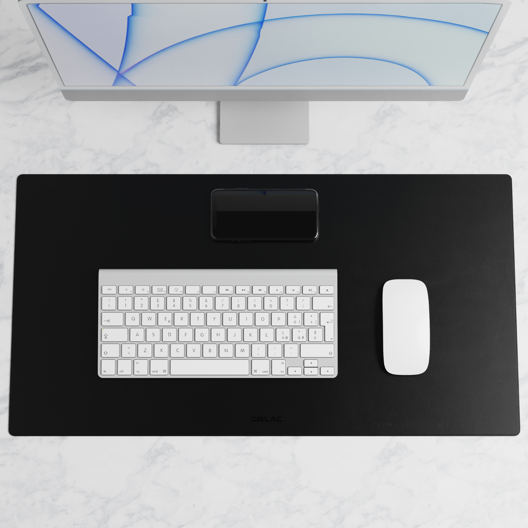 Leather Desk Mat - Rustic Black