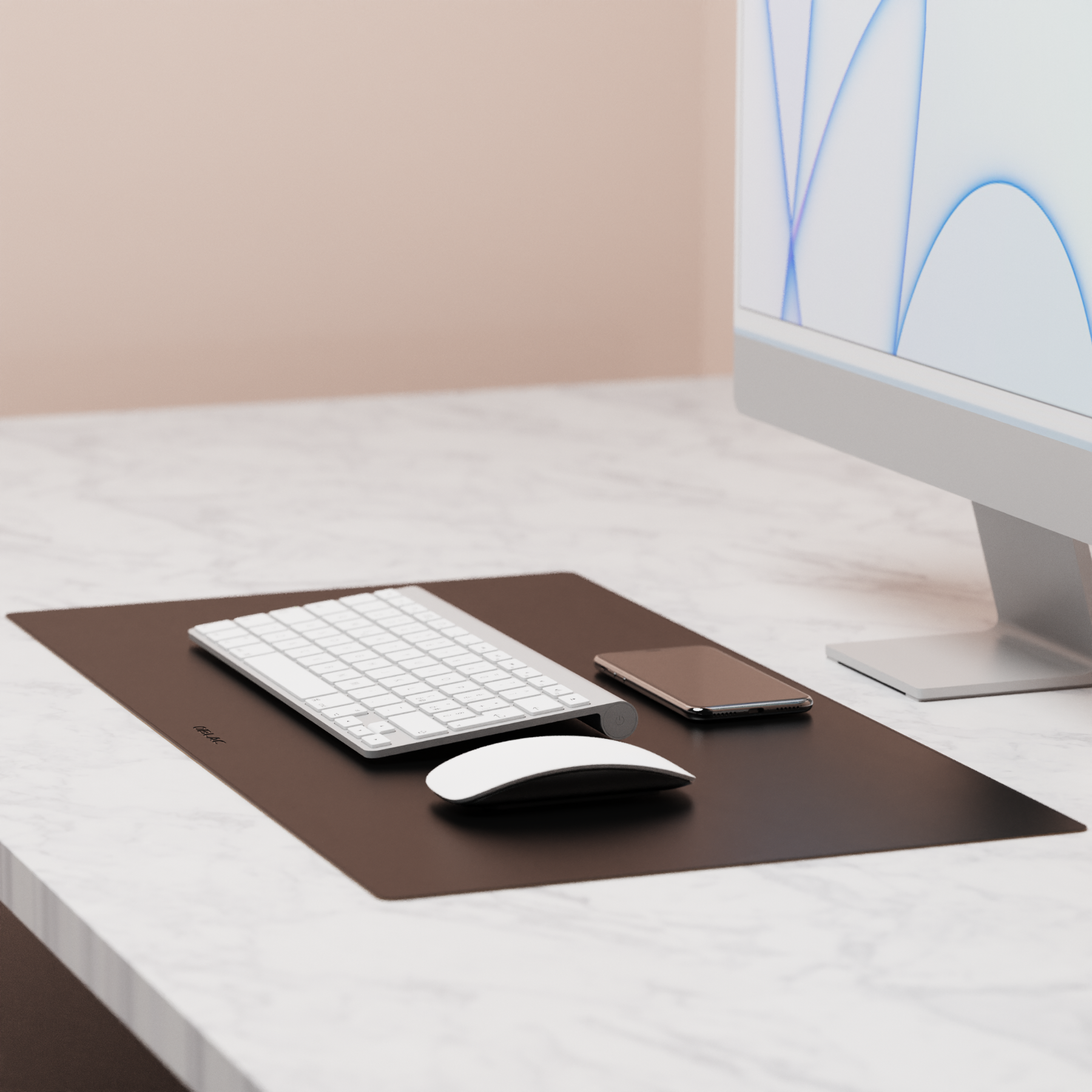 Leather Desk Mat - Rustic Black