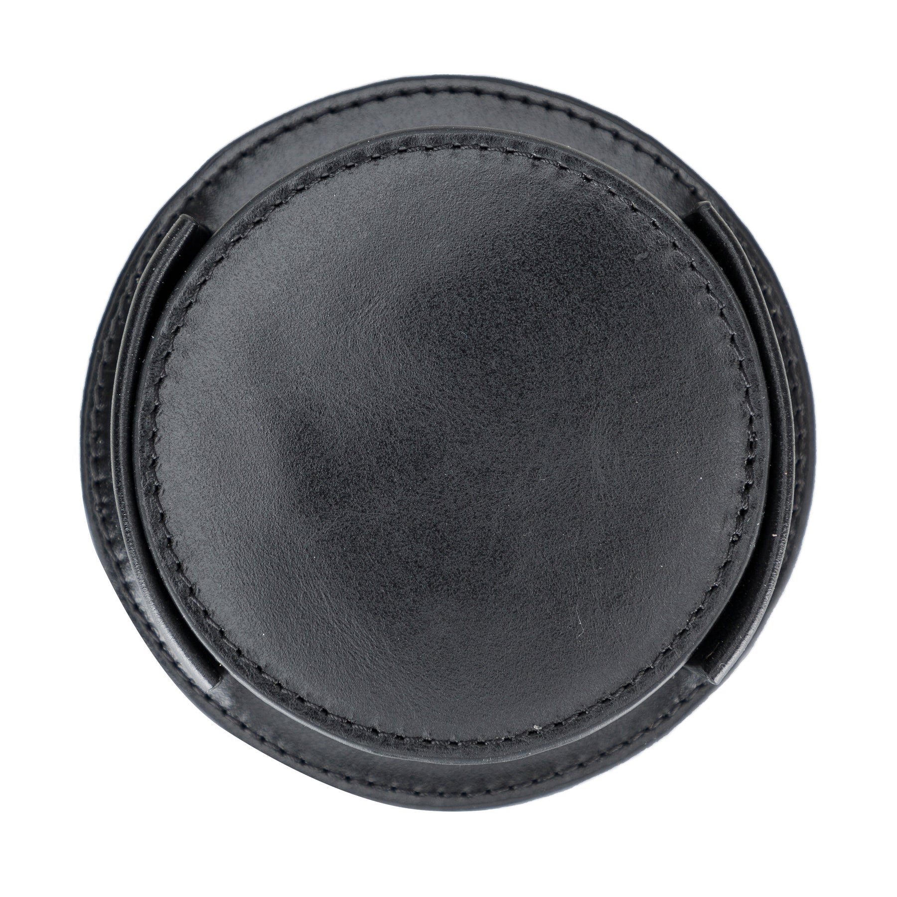 Leather Coasters Black - Set of 6 pieces
