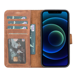 iPhone 13 hoesje antiek bruin leer